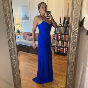 Amanda Uprichard blue silk palazzo jumpsuit size S. New without tags